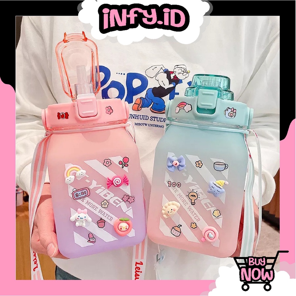 INFY - R745 Botol Minum Viral Gemoy 1,5 Liter / Free Stiker