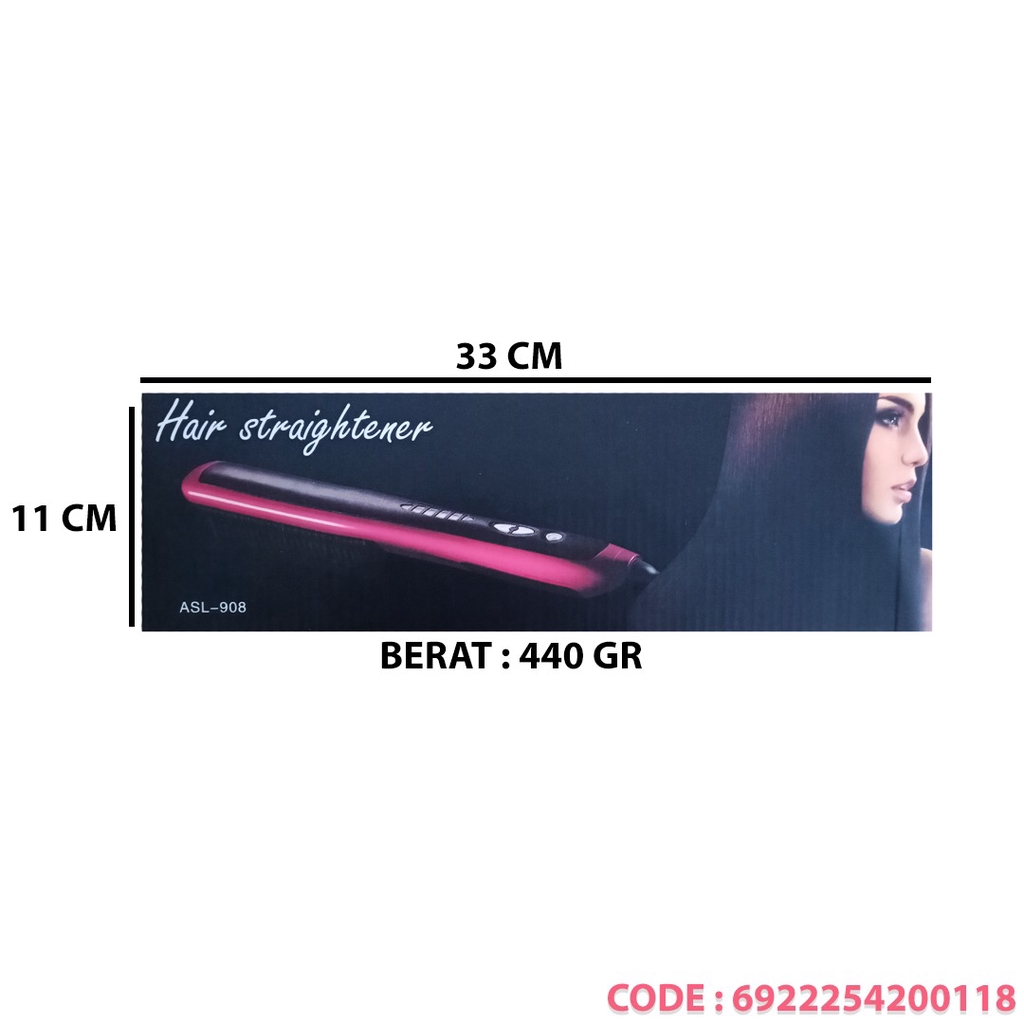 HAIR STRAIGHTENER ASL-908 Catok Sisir Pelurus Rambut New Fast Hair Straightener