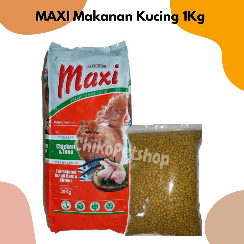 MAXI KEMASAN ULANG 1KG MAKANAN KUCING MURAH TERLARIS | Maxi 1 Kg