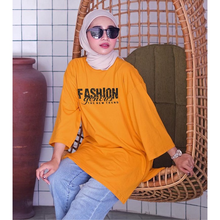 KAOS OVERSIZE TOP HIJAB WANITA BASIC  FASHION / OVERSIZE SLIT BLOUSE