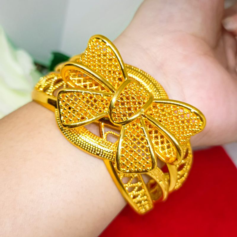 Gelang kendari motif cantik xuping busur lapis Emas 24k