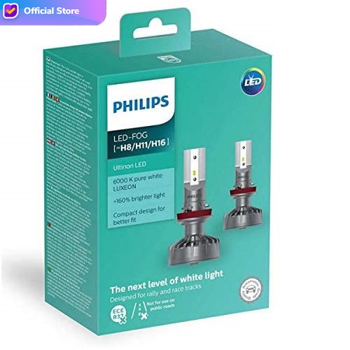 lampu- philips ultinon led fog 6.000k h8 h11 h16 bohlam lampu kabut -lampu.