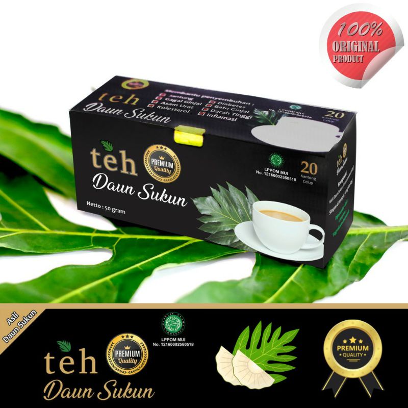 Teh Herbal Teh Daun Sukun Kualitas Premium Laasyaka Herbal Penghancur Batu Ginjal