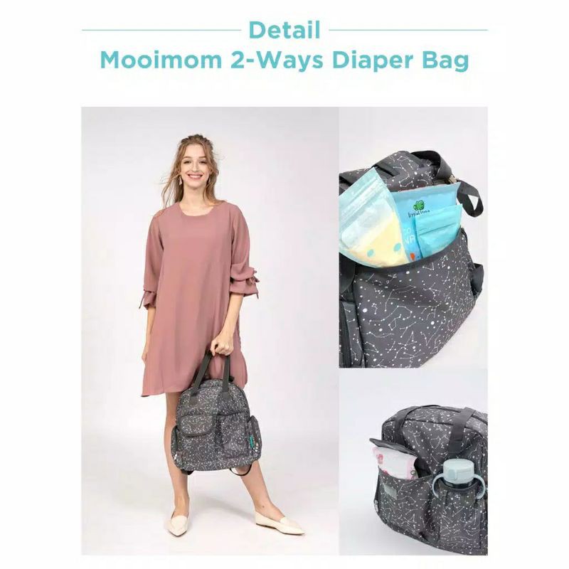 MOOIMOM 2 Ways Diaper Bag (Tas Bayi) / Tas mooimom / diaper bag / tas bayi / mooimom diaper bag / two ways diaper bag / tas pampers / tas diapers / tas fashion