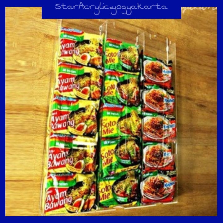 akrilik rak mie / akrilik rak indomie / display mie / rak display mie