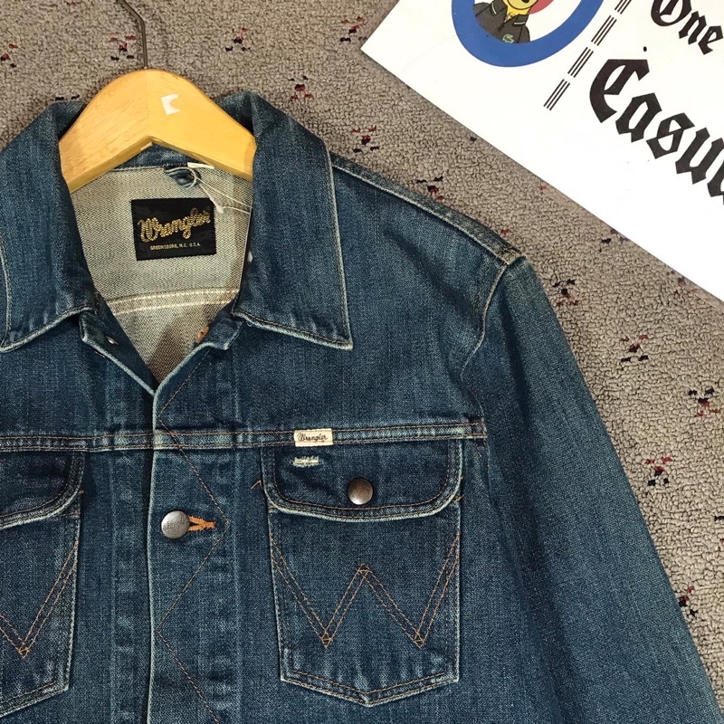 jaket jeans denim casual vintage wrangler second original