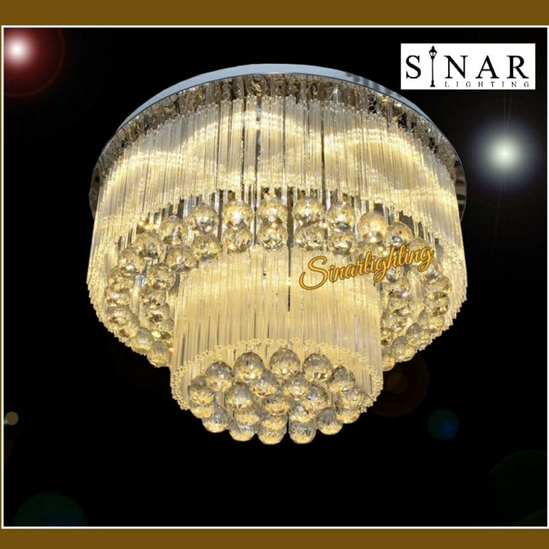 Lampu plafon kristal remote 6610/60