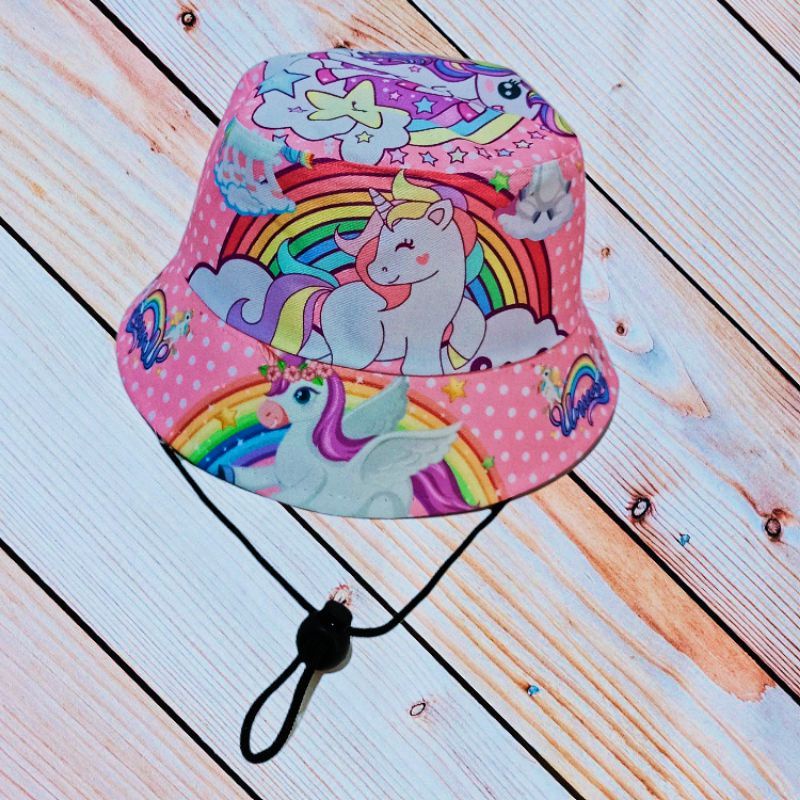 Paket 2in1 Tas Waist bag Anak Perempuan Unicorn Dan LOL Free Topi Print Usia 2-10thn