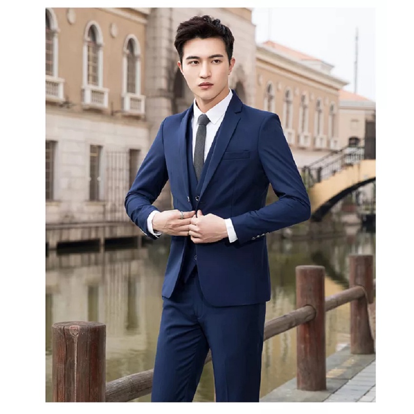 SETELAN BLAZER SLIMFIT PRIA WARNA NAVY LENGKAP 5IN1 ORIGINAL NIKAYU - SETELAN BLAZER FORMAL PRIA SLIMFIT FULL NAVY KANCING 2 EXCLUSIVE TWIST