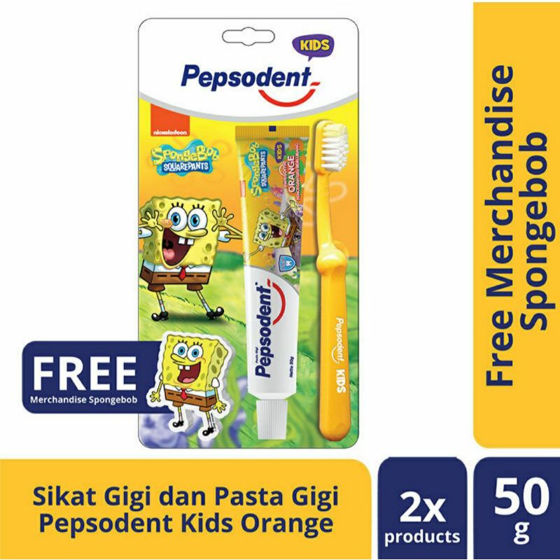 Pepsodent + sikat gigi Kids edisi spongebob 50g