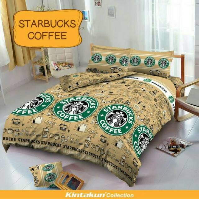 Sprei deluxe kintakun uk 160 ,180 - Starbucks COFFE