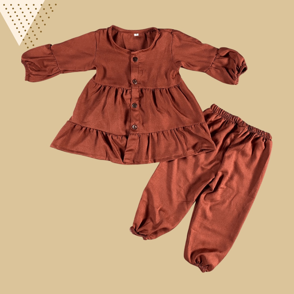 1-4TH SETELAN ANAK FREYA POLOS ONESET ANAK BY MYBEE Versi 2-ROSEWOOD