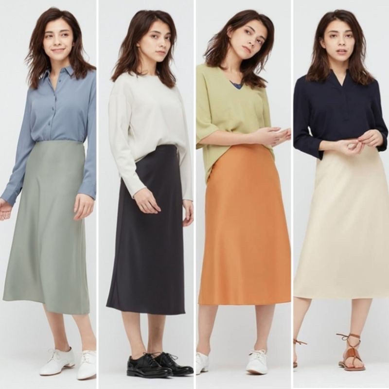 [Preloved] Uniqlo Skirt / Rok Uniqlo satin sifon