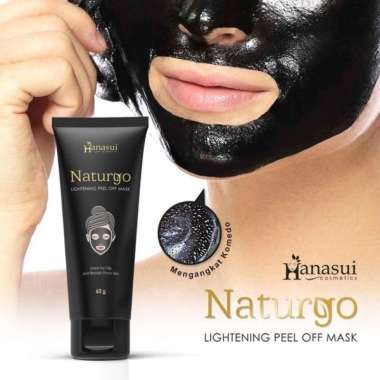 [ORI] MASKER NATURGO HANASUI TUBE NATURGO LIGHTENING PEEL OFF MASK AMPUH MENGANGKAT KOMEDO 60 GRAM