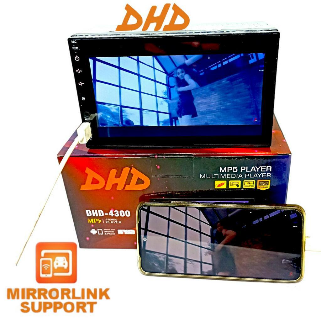 Head Unit Double Din Tape Mobil Dekhles Mp5 7 inch Universal Support Mirrorlink &amp; Kamera Mundur DHD 4300 / 4300T  ( PNP toyota )