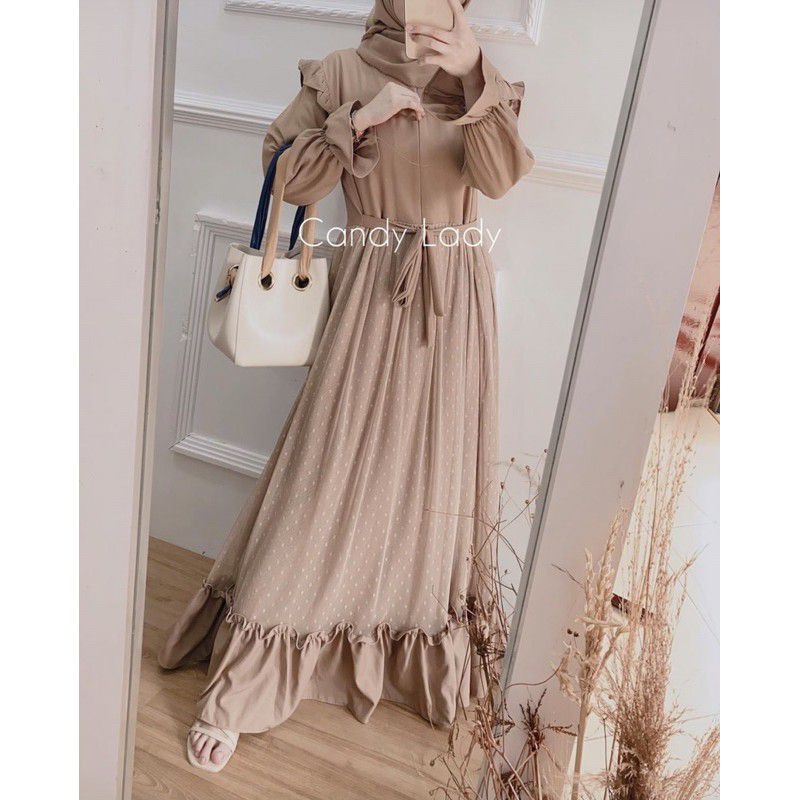 DRESS ORGANZA MAXI/GAMIS ORGANZA KOMBINASI