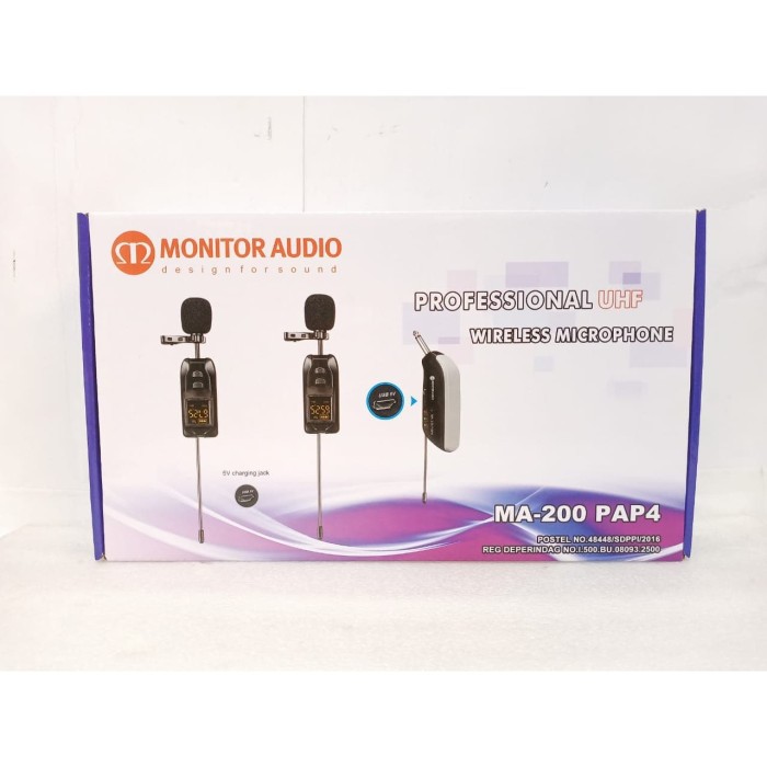 MONITOR AUDIO MA 200 PAP4 MIC CLIP ON SEPASANG WIRELESSS PORTABLE