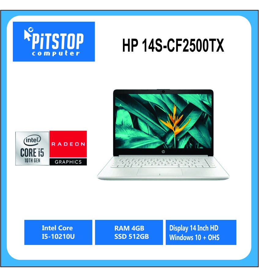 HP 14s-cf2500TX [Core i5-10210U/4GB/512GB SSD/VGA 2GB] 14 Inch Silver