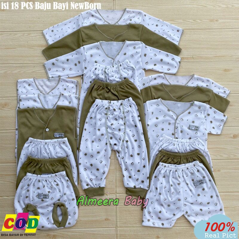 Isi 18 PCS Paket Lahiran Bayi Baru Lahir Gif Set Bayi Usia 0-3 Bulan Seri Army Almeera Baby and Kids