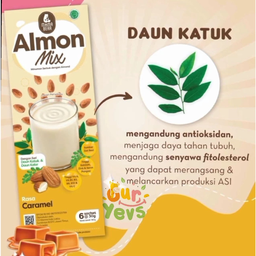 Mama Bear Almon Mix NEW FORMULA CARAMEL / Almonmix mamabear / mama bear almond/ ASI Booster / Pelancar ASI