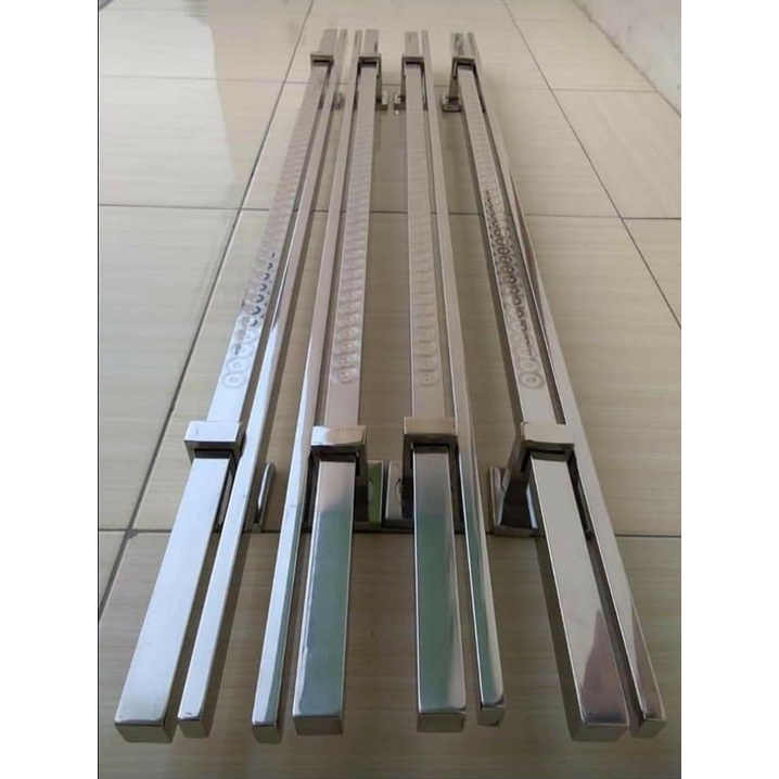 1 satu set handle pintu panjang 120cm 100cm 80cm rumah minimalis gagang tarikan pintu stainless prgangan pintu