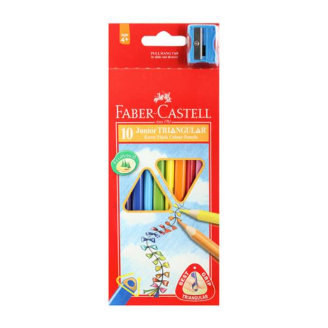 

FABER CASTELL PENCIL WARNA 11653810 JUNIOR TRIANGULAR COLOUR 10 L