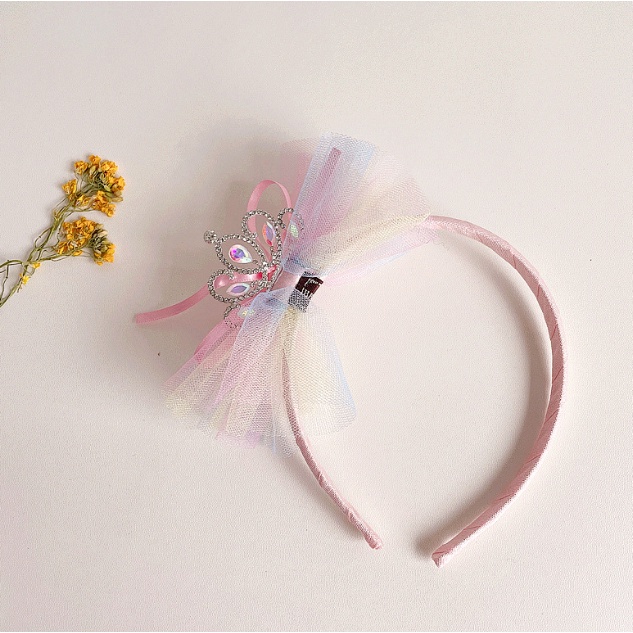 Bando Pita Korea / Bando Renda Mahkota Pesta Anak Pelangi Unicorn Ebba