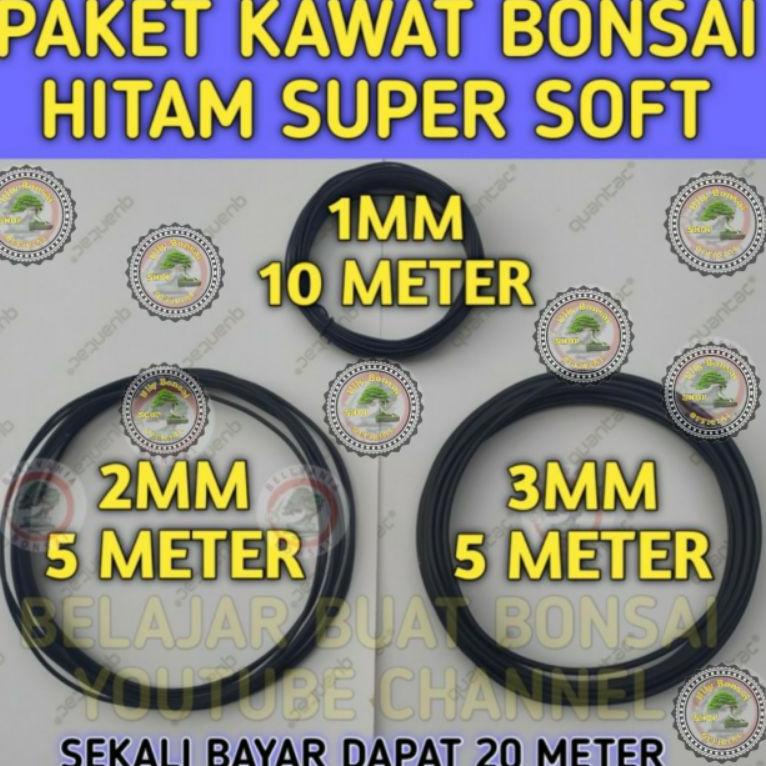 

(G-ASW (✔ KAWAT BONSAI HITAM PAKET 1MM10M 2MM5M 3MM5M (banyak diminati