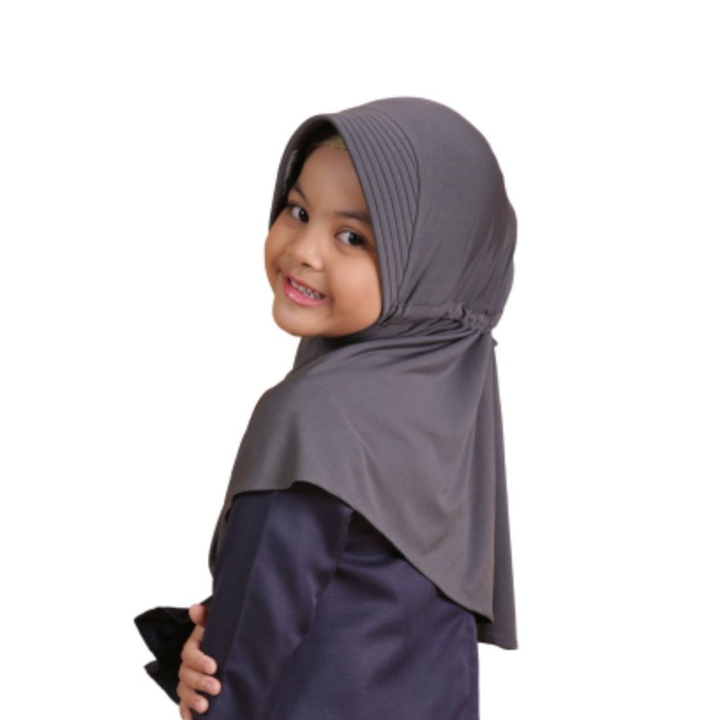 Jilbab instant/hijab/Serut ANAK Polos almadinah/ Daily Serut Anak Jilbab Jersey premium/ Kerudung Instand Hijab Adiba