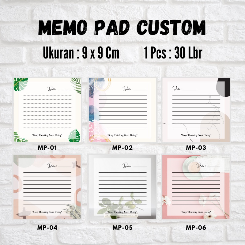 

MEMO PAD AESTHETIC MINI/ RUSTIC/ LUCU CUSTOM BISA PAKAI GAMBAR SENDIRI/KPOP/SAHABAT/KELUARGA 9x9 cm