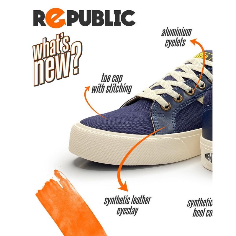 VENTELA REPUBLIK ORIGINAL NEW BLACK NATURAL WHITE NAVY CREAM [ Vantela Original]