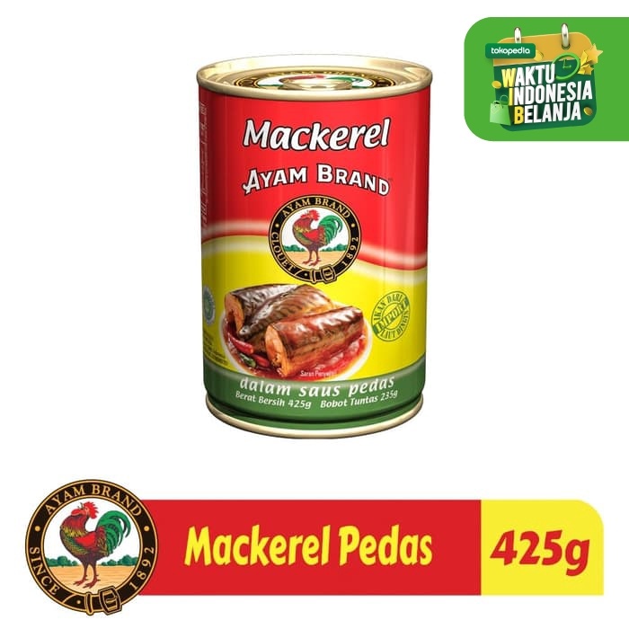 

5ds45ss Mackerel Kaleng Saus Pedas Ayam Brand 425G Xa20X1