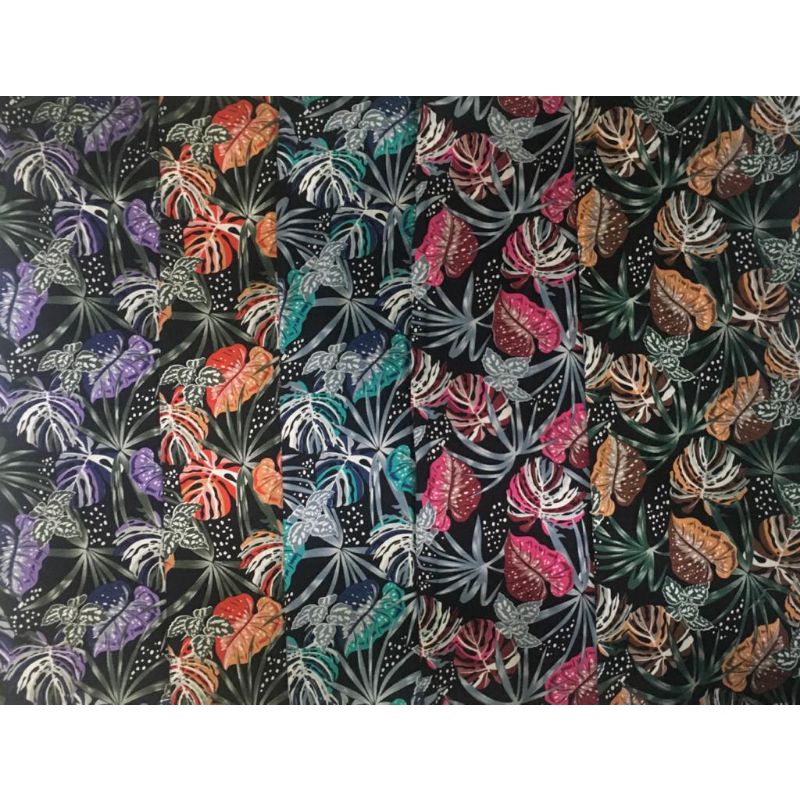 Jual Kain Rayon Rotary Motif Monstera Shopee Indonesia