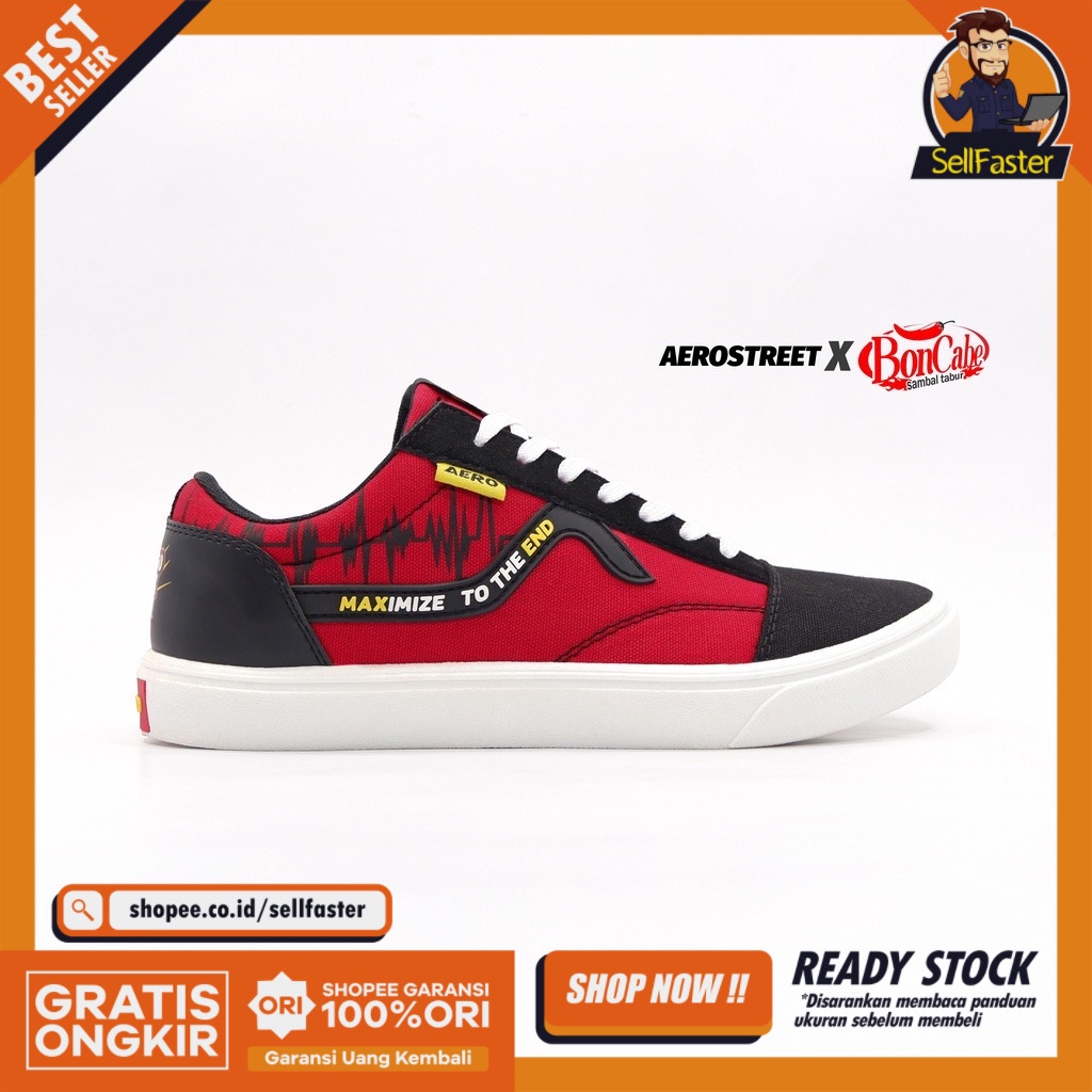 Aerostreet 36-45 Aerostreet X Bon Cabe - Sepatu Sneakers Casual Original
