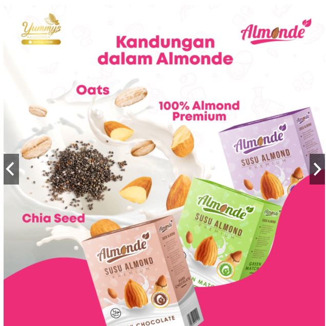 [Janin Sehat Hamil] SACHET ALMONDE PREMIUM ALMOND MILK Susu kehamilan Hamil Nutrisi Otak bayi Enak