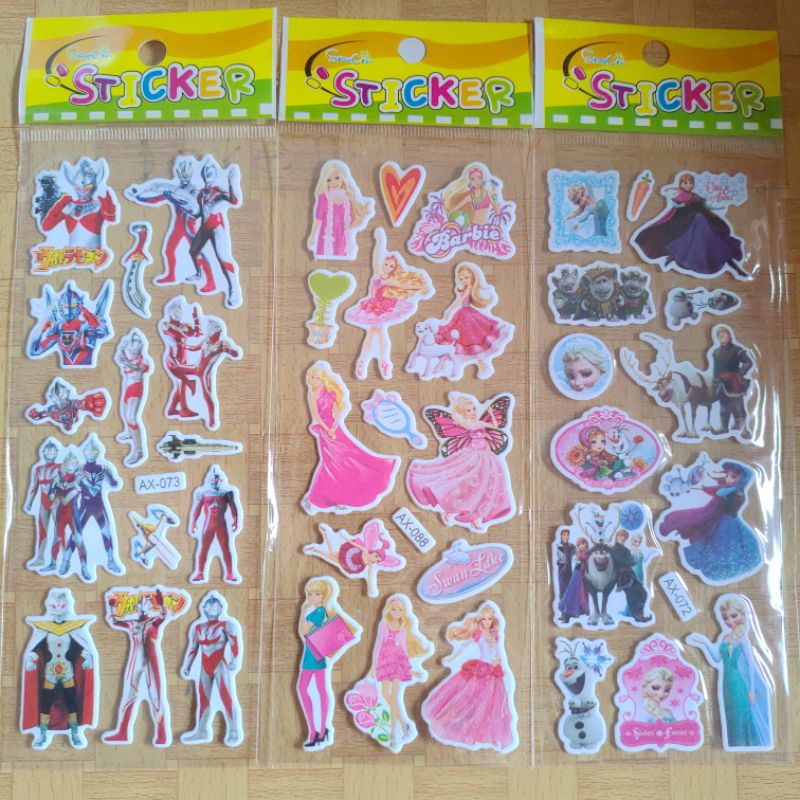 

STICKER TIMBUL 3D VARIAN KARTUN POPULER