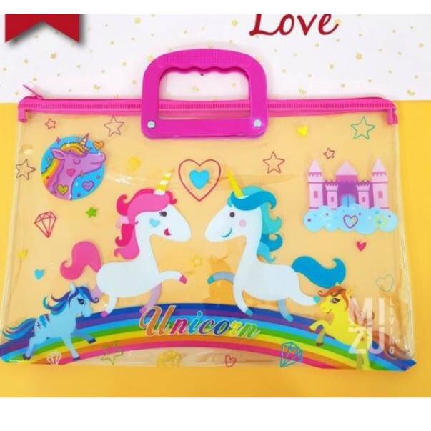 

Dijamin Miring harga.. Map bening Fancy / Map Zipper F4 / Tas Map Plastik Gagang Tenteng Zipper Bag