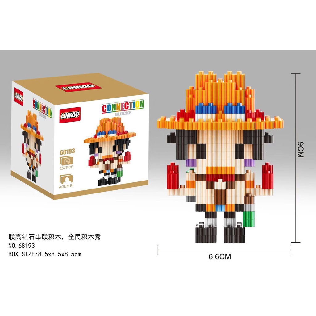 Mainan Balok Bangunan model Kartun One piece Untuk Hadiah Anak