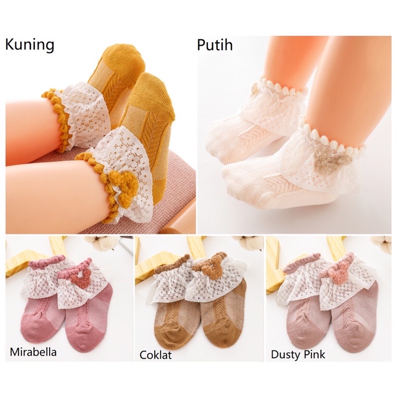 Catell Love Kaos Kaki Renda CL221275 / Kaos Kaki Renda Bayi-Korean baby socks