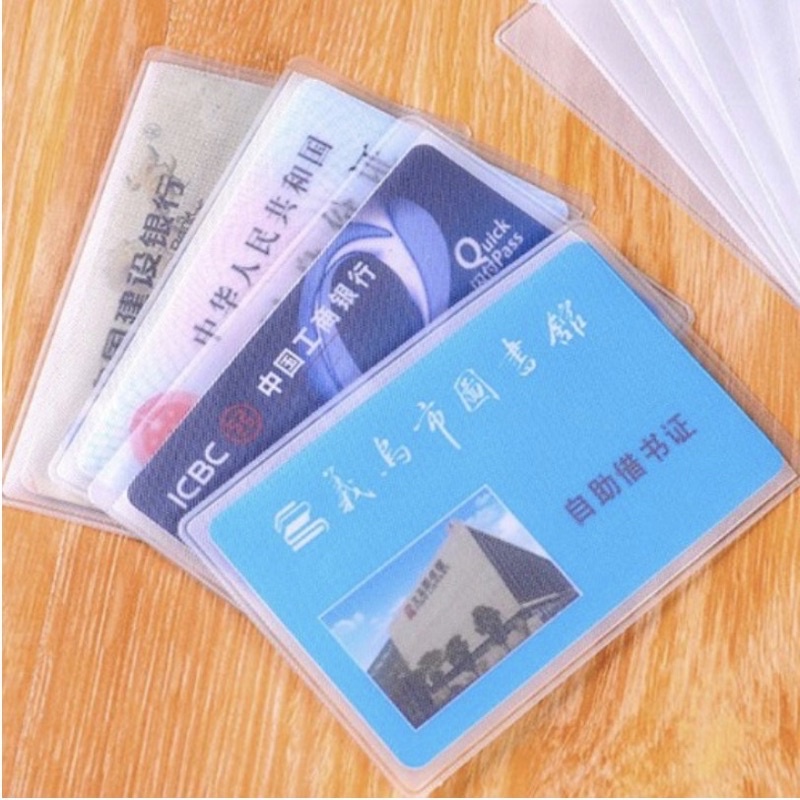 plastik kartu ATM SIM KTP plastik cover pelindung kartu anti gores ATM credit card