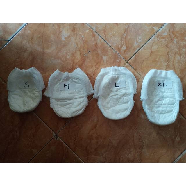 Pampers anak curah polos  putih  celana  popok anak S M L XL 