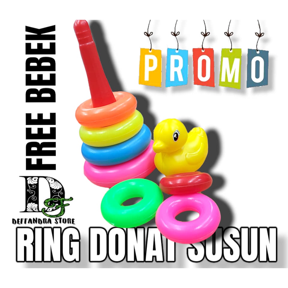 Mainan Anak Edukasi Menara susun / Donat Susun - Ring Donat Susun Mainan Bayi