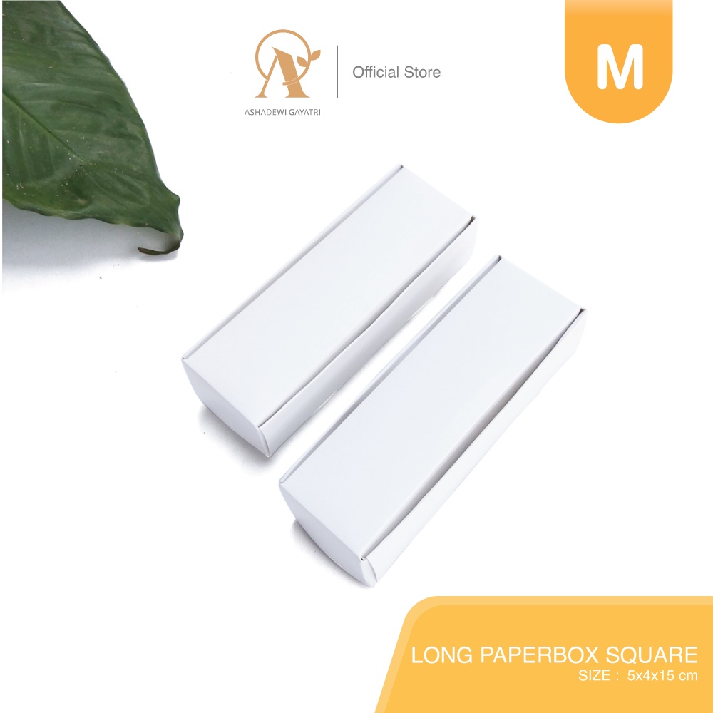 

Ashadewi Gayatri - Long Paperbox Square / Medium Size / (5x4x15 cm) Ivory White / Paper Box