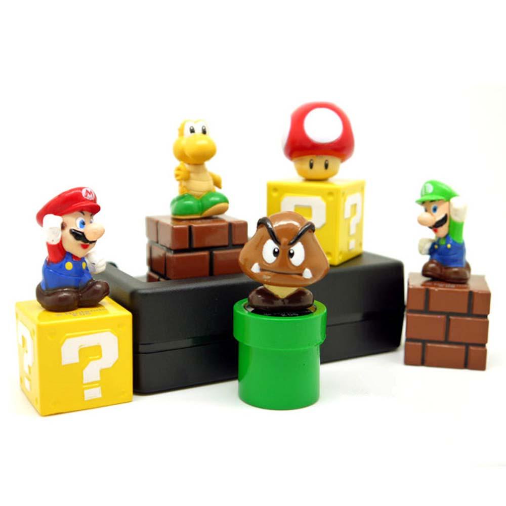 Needway   Action Figurine Patung Mainan Anak Model Koleksi Jamur Dekorasi Desktop Mario Super Mario Bros.