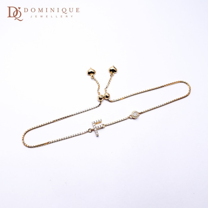 

Dominique Jewellery-Gelang Serut Lotus Inisial F Kadar 70%