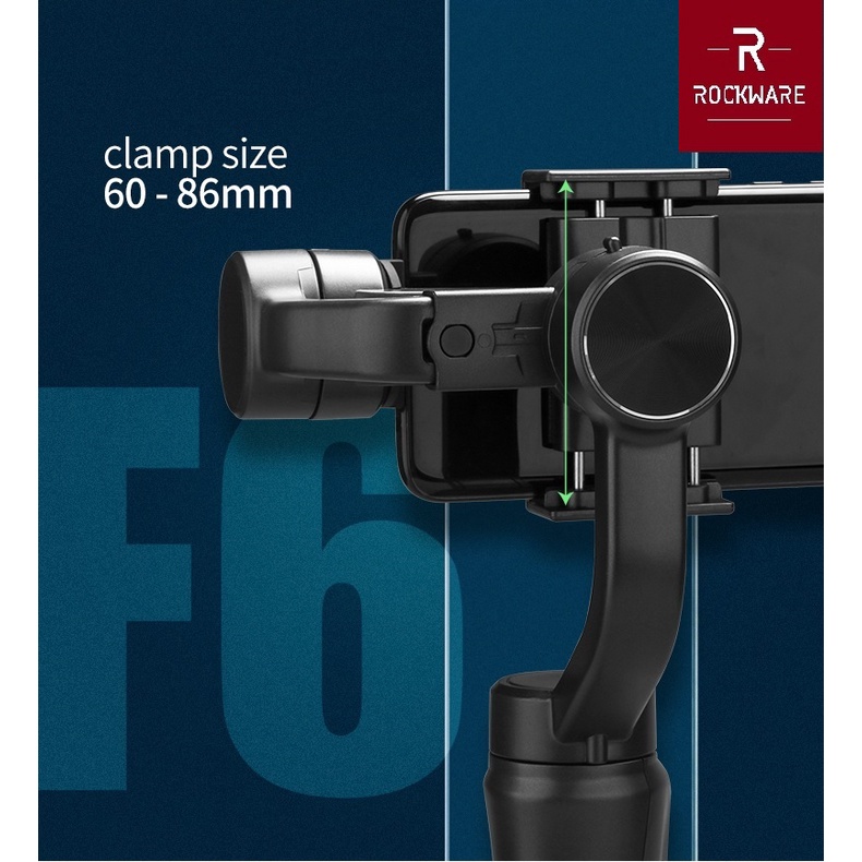 ROCKWARE RW-F6 - 3-Axis Folding Stabilizer - Gimbal Smartphone