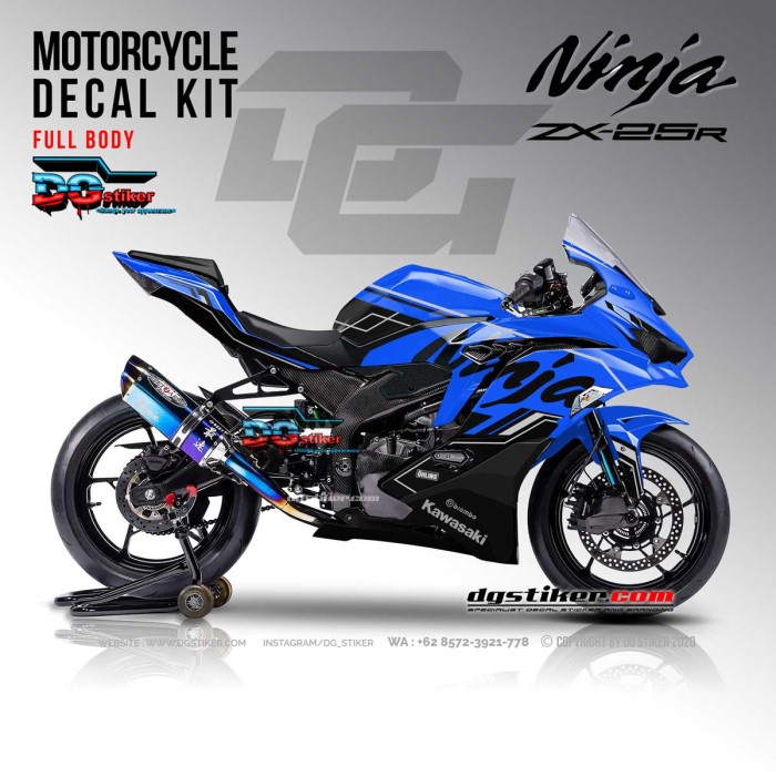 Decal ZX25r Biru Hitech Full Body
