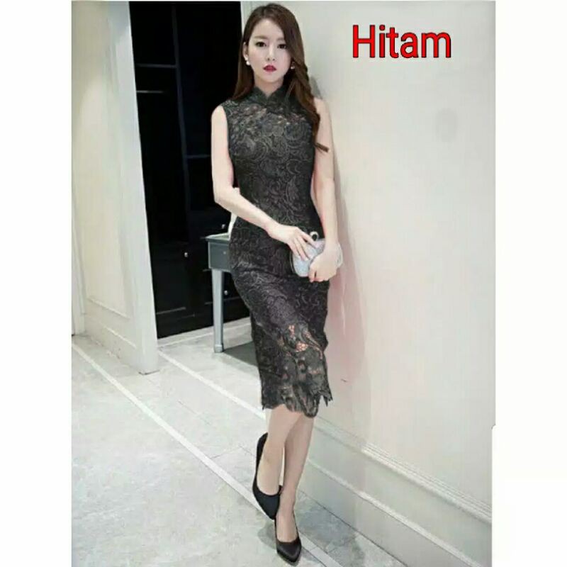 DRESS MARISSA SHANGHAI BROKAT BAHAN ADEM TEBAL MEWAH