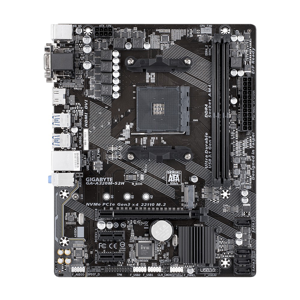 Gigabyte Motherboard A320M S2H 3.1  M.2 Nvme DDR4 AM4