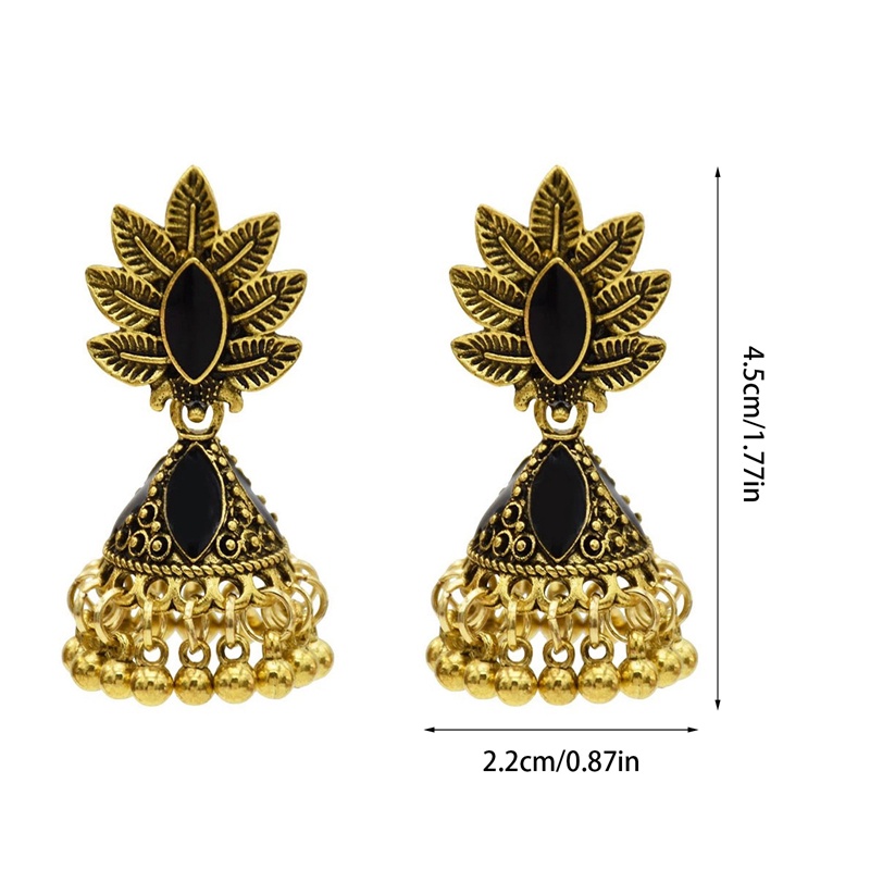 Anting Tusuk Gantung Bahan Metal Warna Gold Desain Bunga Gaya Vintageindiangipsibohoetnik Untuk Wanita